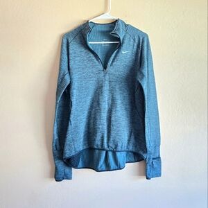 Nike Sweater Womens Therma Teal Dri-fit Run Long Sleeve Pullover Size Large